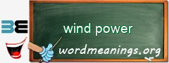 WordMeaning blackboard for wind power